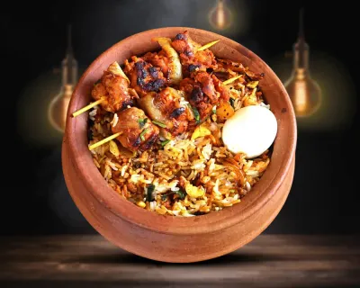 Biryani agneau tikka brochettes