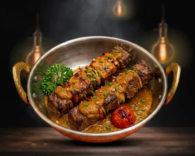 Curry agneau tikka brochettes